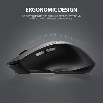 Inphic DR01 Bluetooth 3 Mode Wireless Mouse Charging Quiet Office Game Laptop Computer Home Use(Black) - Wireless Mice by Inphic | Online Shopping South Africa | PMC Jewellery | Buy Now Pay Later Mobicred