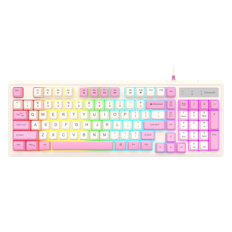 K-Snake Wired E-Sports Keyboard Mouse Mechanical Feel 98 Key Desktop Computer Notebook Keyboard, Style: Single Keyboard (Pink) - Wired Keyboard by K-Snake | Online Shopping South Africa | PMC Jewellery | Buy Now Pay Later Mobicred