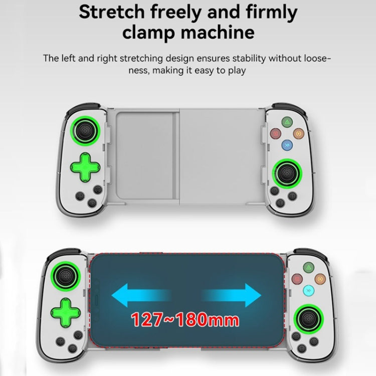 D7 BT5.0 Retractable Gamepad With Light For PC / Android / IPhone /Win7 10 11/Mac OS/Switch(White) - Gamepads by PMC TechLife | Online Shopping South Africa | PMC TechLife