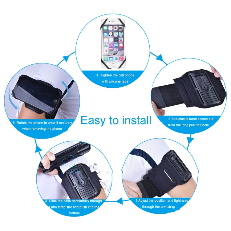Four Jaws Rotating Removable Arm And Wrist Strap For 4.5-7 Inch Phones(Black) - Other by PMC TechLife | Online Shopping South Africa | PMC TechLife | Buy Now Pay Later Mobicred