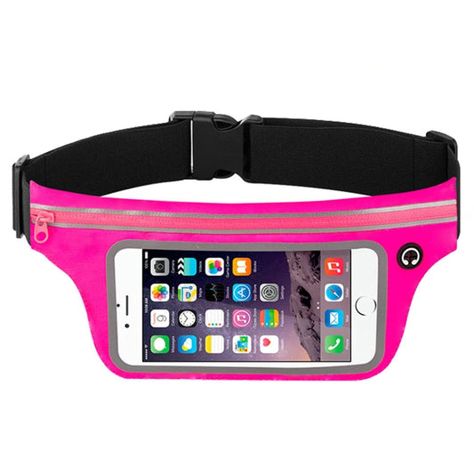 Contact Screen Sports Cell Phone Waist Pack Outdoor Leisure Gear Bag(Rose Red) - Waist Bags by PMC Jewellery | Online Shopping South Africa | PMC Jewellery | Buy Now Pay Later Mobicred