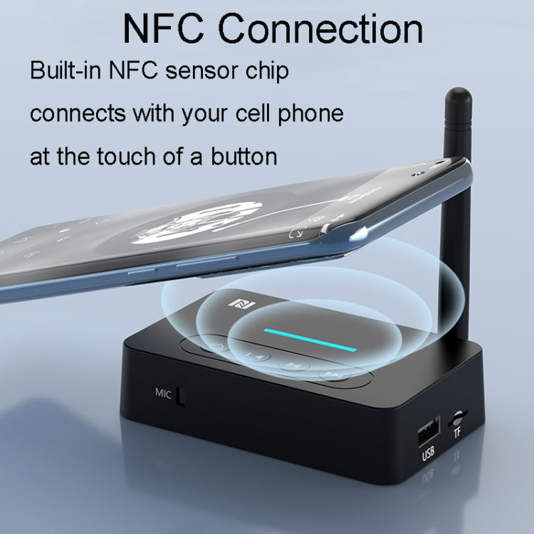 Bluetooth Audio Adapter  NFC Bluetooth Receiver Transmitter 2 In 1 With Remote Control - Audio Receiver Transmitter by PMC TechLife | Online Shopping South Africa | PMC TechLife