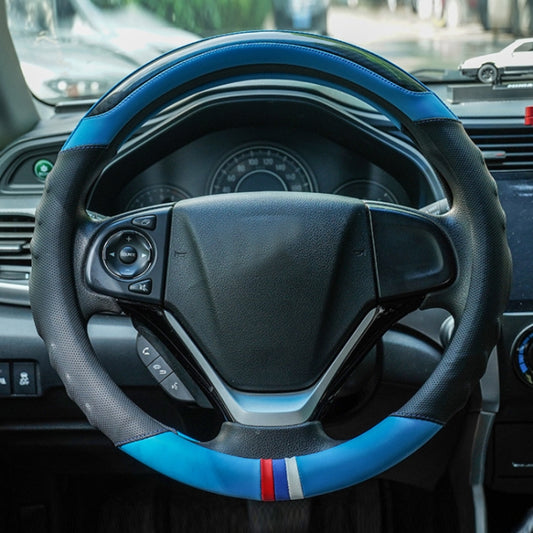 38cm Microfiber Leather Sports Colorful Car Steering Wheel Cover, Color: Blue(D Type) - Steering Wheel Accessories by PMC Jewellery | Online Shopping South Africa | PMC Jewellery | Buy Now Pay Later Mobicred