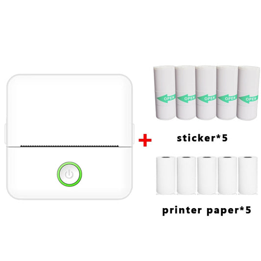 X6 200DPI Student Homework Printer Bluetooth Inkless Pocket Printer White 5 Printer Papers+5 Stickers - Printer by PMC Jewellery | Online Shopping South Africa | PMC Jewellery | Buy Now Pay Later Mobicred