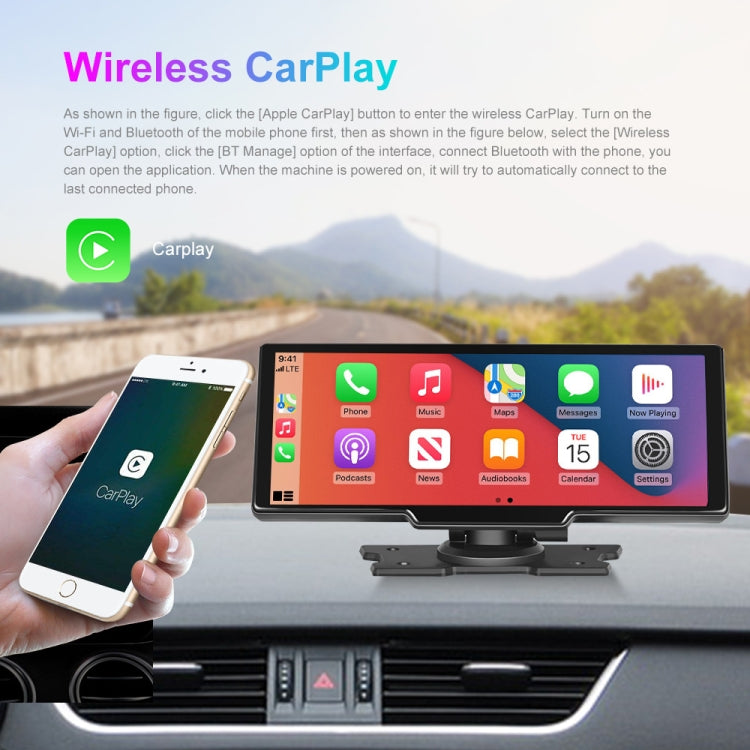 Car 10.26 Inch Portable Wireless CarPlay Display Android Auto Mobile Phone Screen - Car MP3 & MP4 & MP5 by PMC Jewellery | Online Shopping South Africa | PMC Jewellery | Buy Now Pay Later Mobicred