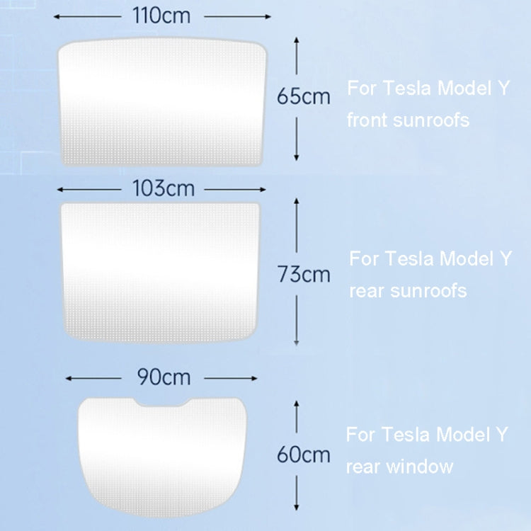 4pcs /Set For Tesla Model Y Ice Crystal Sunshade Car Roof Front And Rear Sunroof Shade(Beige) - Window Foils & Solar Protection by PMC Jewellery | Online Shopping South Africa | PMC Jewellery | Buy Now Pay Later Mobicred