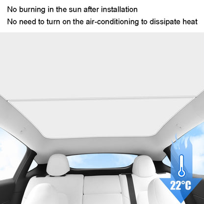 2pcs /Set For Tesla Model Y Ice Crystal Sunshade Car Roof Front And Rear Sunroof Shade(Beige) - Window Foils & Solar Protection by PMC Jewellery | Online Shopping South Africa | PMC Jewellery | Buy Now Pay Later Mobicred