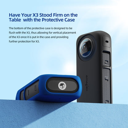 For Insta360 X3 AMagisn Body Silicone Protective Cover, Style: Lens Case (Blue) - Case & Bags by aMagisn | Online Shopping South Africa | PMC Jewellery | Buy Now Pay Later Mobicred