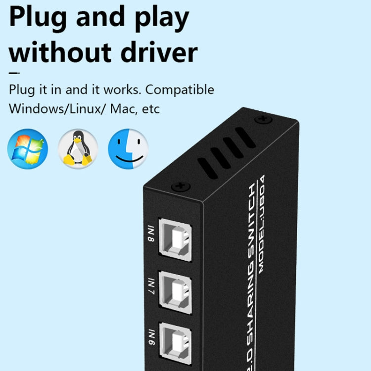 FJGEAR FJ-U804 8 In 4 Out USB2.0 Sharing Switch Extender - free shipping - PMC Jewellery - Order now!