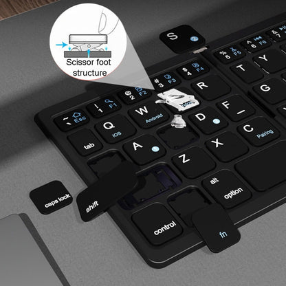 Leather Wireless Bluetooth Keyboard With Touch-Pad Multi-System External Portable Universal Keypad - Wireless Keyboard by PMC Jewellery | Online Shopping South Africa | PMC Jewellery | Buy Now Pay Later Mobicred