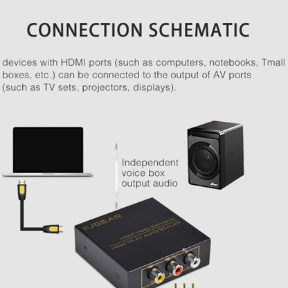 FJGEAR FJ-HA1308 HDMI To AV Converter Support NTSC PAL With Auto Screen Scaling - Converter by FJGEAR | Online Shopping South Africa | PMC Jewellery | Buy Now Pay Later Mobicred