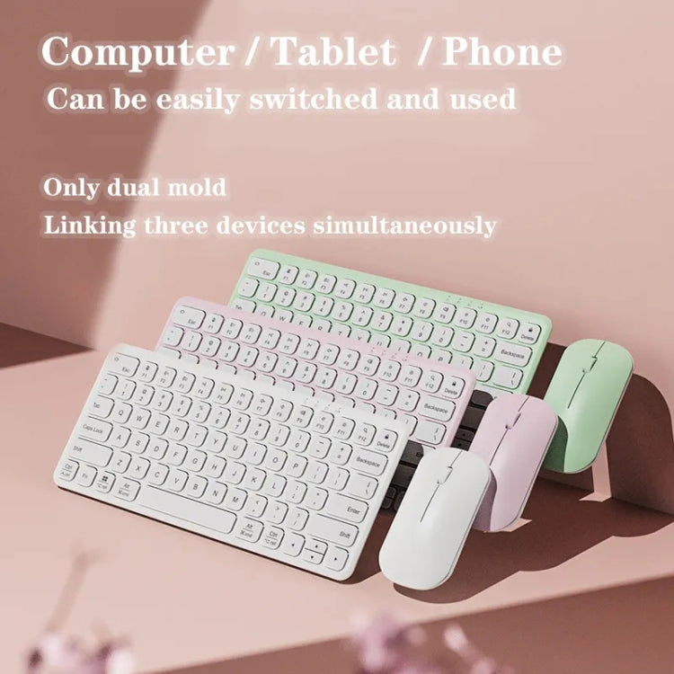 B087 2.4G Portable 78 Keys Dual Mode Wireless Bluetooth Keyboard And Mouse, Style: Keyboard Mouse Set White - Wireless Keyboard by PMC Jewellery | Online Shopping South Africa | PMC Jewellery | Buy Now Pay Later Mobicred