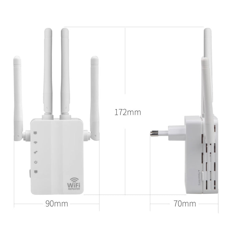 5G/2.4G 1200Mbps WiFi Range Extender WiFi Repeater With 2 Ethernet Ports US Plug Black - Broadband Amplifiers by PMC Jewellery | Online Shopping South Africa | PMC Jewellery