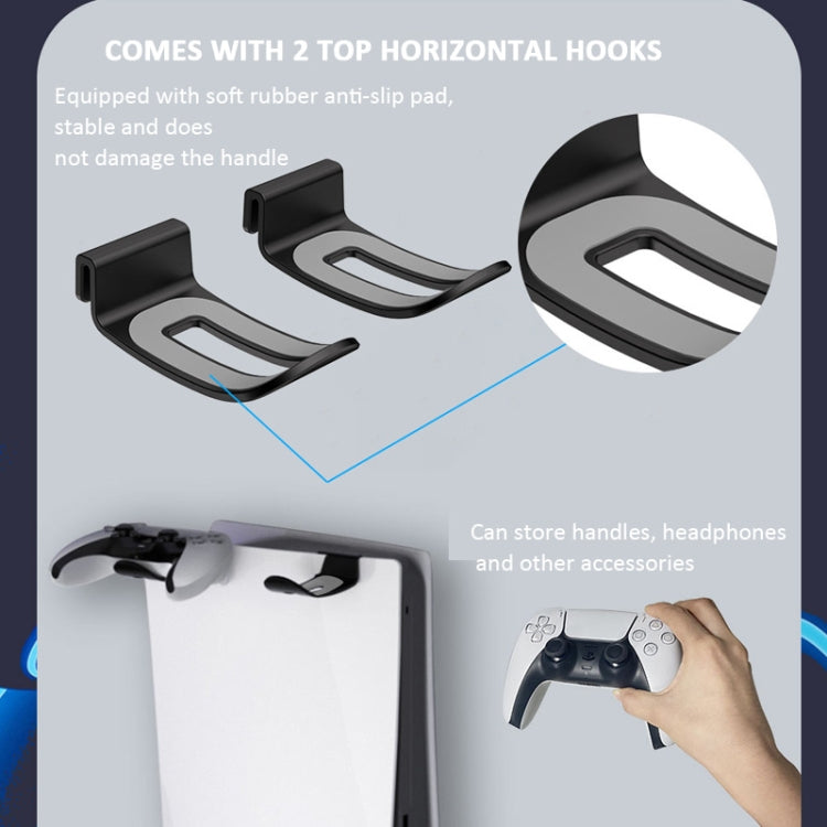 For PS5 Console iplay Wall-mounted Bracket Can Store Controllers/VR Glasses/Headphones(Black) - free shipping - PMC TechLife - Order now!