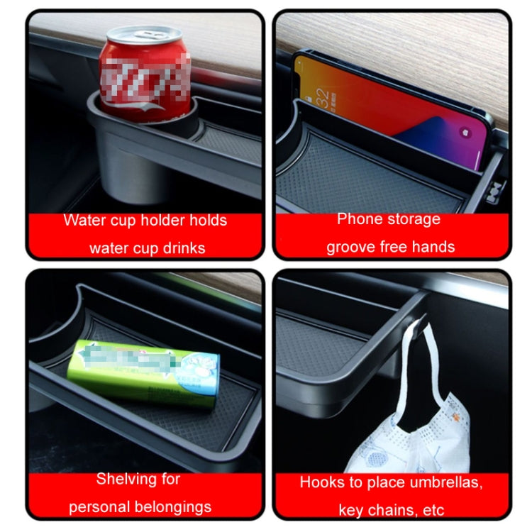 For Tesla Model 3/Y Front Passenger Glove Box Water Cup Holder Storage Box(Black) - Stowing Tidying by PMC Jewellery | Online Shopping South Africa | PMC Jewellery | Buy Now Pay Later Mobicred