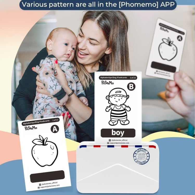 Phomemo M03AS Wide Format HD Error Thermal Bluetooth Portable 300dpi Printer(White) - Printer by Phomemo | Online Shopping South Africa | PMC Jewellery | Buy Now Pay Later Mobicred