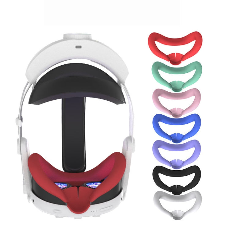 For Meta Quest 3 Silicone Face Cover Eye Mask with Nose Pad(Black) - VR Accessories by PMC TechLife | Online Shopping South Africa | PMC TechLife