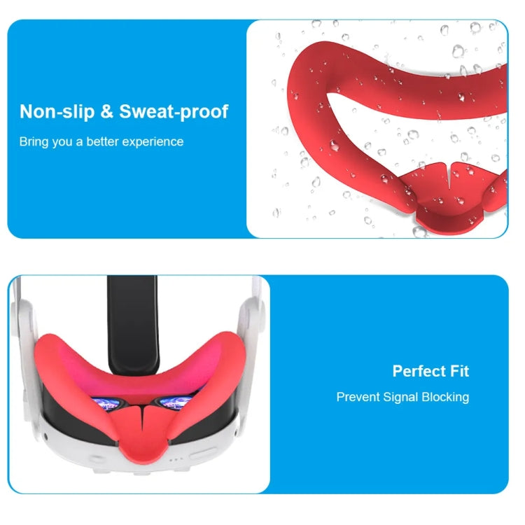 For Meta Quest 3 Silicone Face Cover Eye Mask with Nose Pad(Black) - VR Accessories by PMC TechLife | Online Shopping South Africa | PMC TechLife