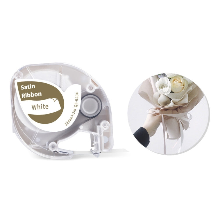 For Phomemo P12 / P12 Pro 12mm x 2m Thermal Transfer Label Ribbon(Gold Word On White) - Printer Accessories by PMC Jewellery | Online Shopping South Africa | PMC Jewellery | Buy Now Pay Later Mobicred