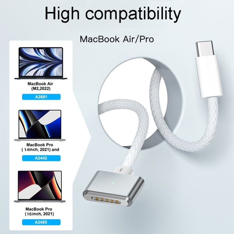 2m For Macbook Air/Pro Series Type-C To Magsafe 3 Braided Magnetic Cable(Gray) - Cable & Adapter by PMC Jewellery | Online Shopping South Africa | PMC Jewellery | Buy Now Pay Later Mobicred