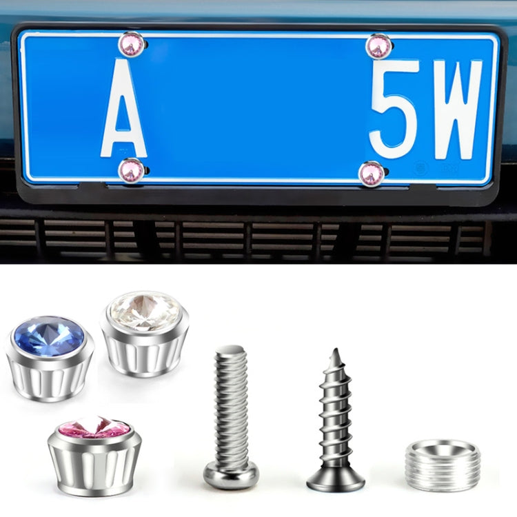 Licence Plate Frame Rhinestone Anti-theft Fixing Nut Cover(White Diamond) - License Plate Covers & Frames by PMC Jewellery | Online Shopping South Africa | PMC Jewellery