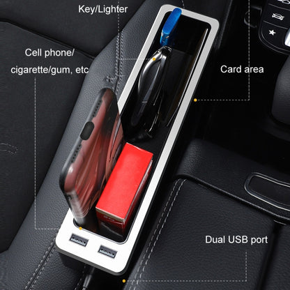 Car Seat Gap Storage Box with 2 USB Charging Port, Color:  Principal Driver Gray - Stowing Tidying by PMC Jewellery | Online Shopping South Africa | PMC Jewellery | Buy Now Pay Later Mobicred