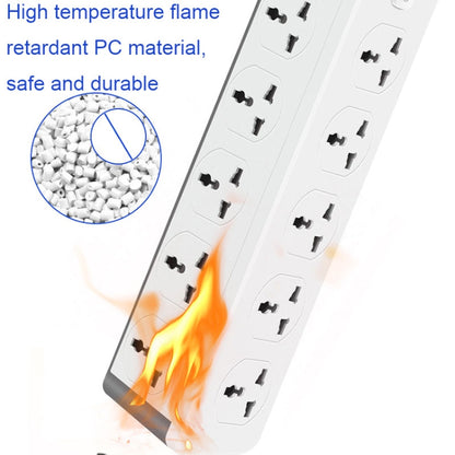 D15 2m 3000W 10 Plugs + PD + 3-USB Ports Vertical Socket With Switch, Specification: Three-pin US Plug - Extension Socket by PMC Jewellery | Online Shopping South Africa | PMC Jewellery | Buy Now Pay Later Mobicred