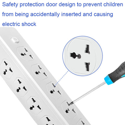 D15 2m 3000W 10 Plugs + PD + 3-USB Ports Vertical Socket With Switch, Specification: UK Plug - Extension Socket by PMC Jewellery | Online Shopping South Africa | PMC Jewellery | Buy Now Pay Later Mobicred