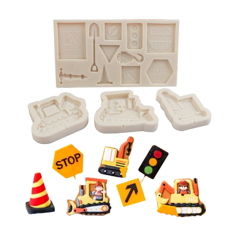 Cartoon Construction Site Tools Engineering Car Cake Decoration Molds, Specification: MK-3055 (Light Gray) - Food Molds by PMC TechLife | Online Shopping South Africa | PMC TechLife
