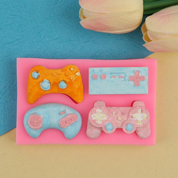 Game Console Gamepad Shape Silicone Mold Fondant Tool Cake Chocolate Mold(Pink) - Food Molds by PMC Jewellery | Online Shopping South Africa | PMC Jewellery