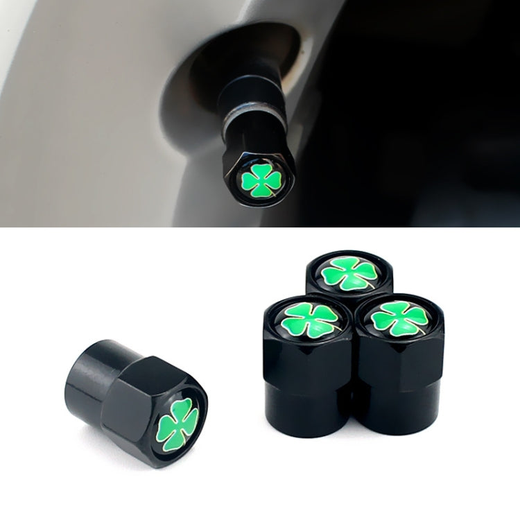 4pcs/set Guardian Clover Decorative Car Tire Valve Cap(Black) - Tire Valve Caps by PMC Jewellery | Online Shopping South Africa | PMC Jewellery | Buy Now Pay Later Mobicred