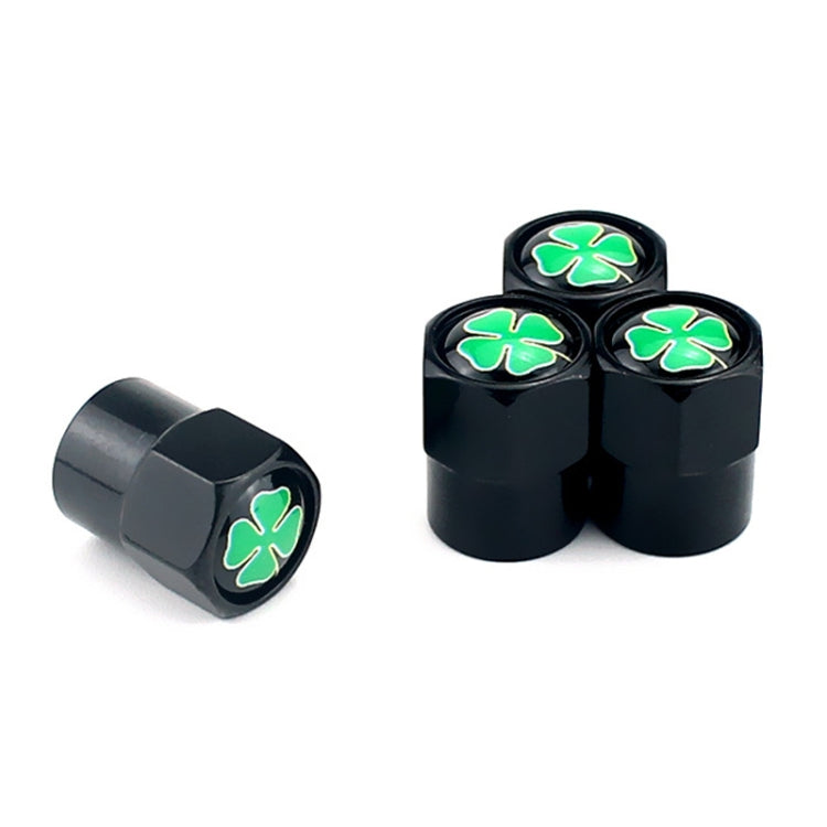 4pcs/set Guardian Clover Decorative Car Tire Valve Cap(Black) - Tire Valve Caps by PMC Jewellery | Online Shopping South Africa | PMC Jewellery | Buy Now Pay Later Mobicred