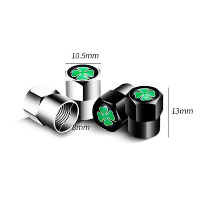 4pcs/set Guardian Clover Decorative Car Tire Valve Cap(Silver) - Tire Valve Caps by PMC Jewellery | Online Shopping South Africa | PMC Jewellery | Buy Now Pay Later Mobicred