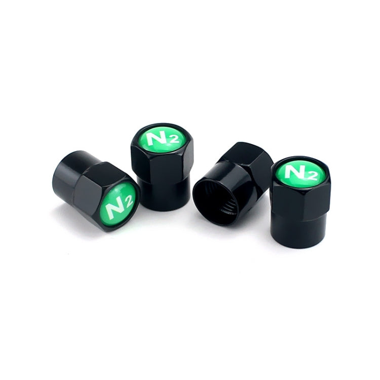 4pcs /Set N2 Metal Tire Valve Caps Automobile Universal Modified Valve Covers, Size: Green Background(Black) - Tire Valve Caps by PMC Jewellery | Online Shopping South Africa | PMC Jewellery | Buy Now Pay Later Mobicred