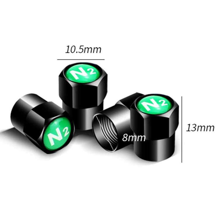 4pcs /Set N2 Metal Tire Valve Caps Automobile Universal Modified Valve Covers, Size: Green Background(Black) - Tire Valve Caps by PMC Jewellery | Online Shopping South Africa | PMC Jewellery | Buy Now Pay Later Mobicred