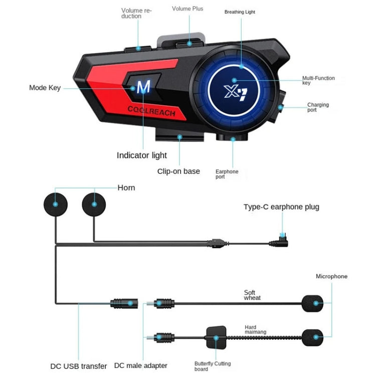 X7 Motorcycle Helmet Bluetooth Headset Riding Navigation Listening Song Soft Hard Wheat(Silver) - Motorcycle Walkie Talkie by PMC Jewellery | Online Shopping South Africa | PMC Jewellery | Buy Now Pay Later Mobicred