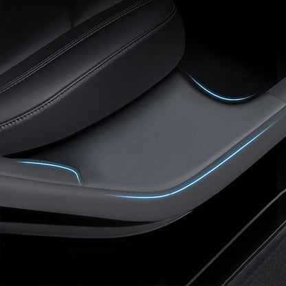 For Tesla Model Y Rear Door Built-In Sill Strip Rear Seats Anti-Kick Leather Protective Pad(Black) - Seat Accessories by PMC Jewellery | Online Shopping South Africa | PMC Jewellery | Buy Now Pay Later Mobicred