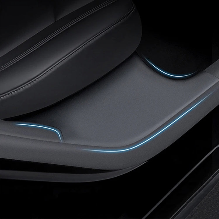 For Tesla Model Y Rear Door Built-In Sill Strip Rear Seats Anti-Kick Leather Protective Pad(Carbon Fiber) - Seat Accessories by PMC Jewellery | Online Shopping South Africa | PMC Jewellery | Buy Now Pay Later Mobicred