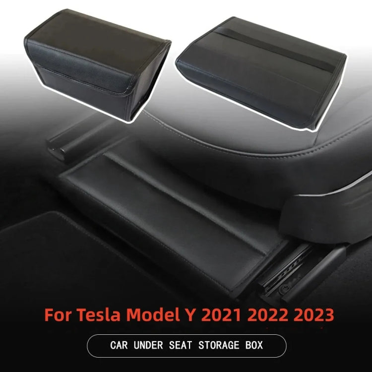 For Tesla Model Y PU Leather Car Interior Storage Glove Box Modification Accessories, Style: Air Outlet Model - Stowing Tidying by PMC Jewellery | Online Shopping South Africa | PMC Jewellery | Buy Now Pay Later Mobicred