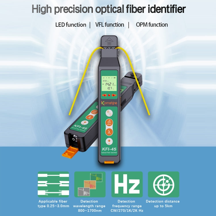Komshine Optical Fiber Signal Direction Identification Instrument, Model: KFI-45-L - free shipping - PMC TechLife - Order now!