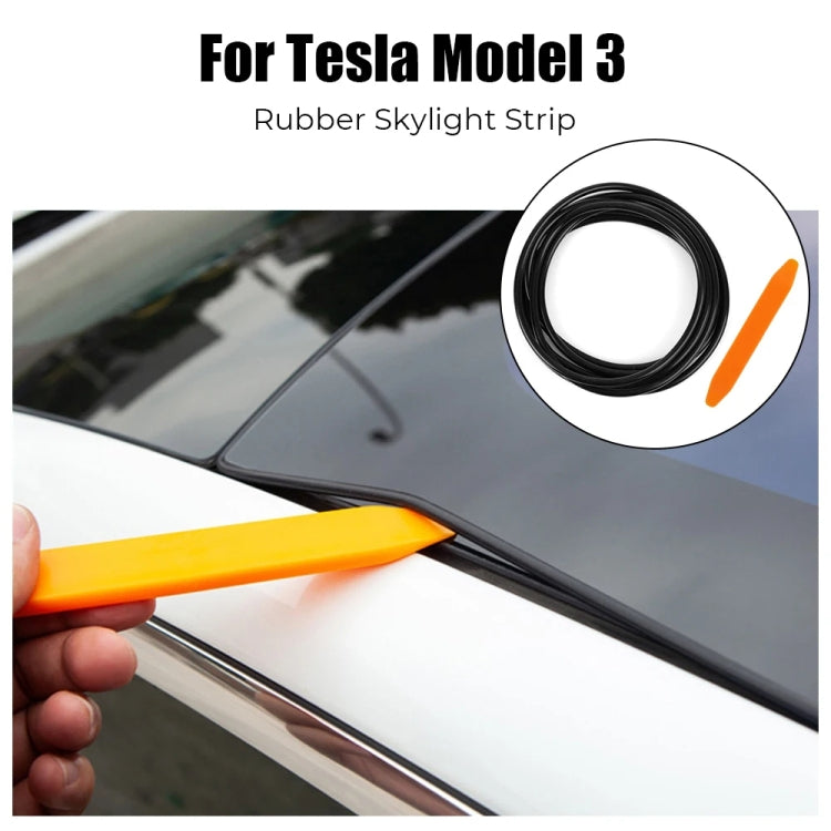 For Tesla Model 3 3m Skylight Sealing Waterproof Strips Windshield Noise Reduction Sound Isolation Ring(Black) - sealing strips by PMC Jewellery | Online Shopping South Africa | PMC Jewellery | Buy Now Pay Later Mobicred