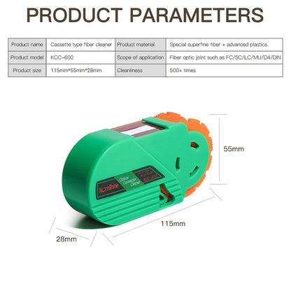 Komshine Handheld Cassette Optical Fiber Connector Cleaning Cartridge With Core(KCC-600) - Lan Cable and Tools by Komshine | Online Shopping South Africa | PMC Jewellery | Buy Now Pay Later Mobicred