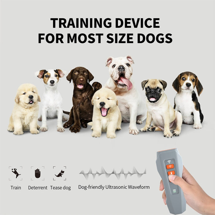 LED Flashing Light Handheld Ultrasonic Bark Arrester Frequency Conversion Dog Training Device(Black+Orange) - free shipping - PMC TechLife - Order now!