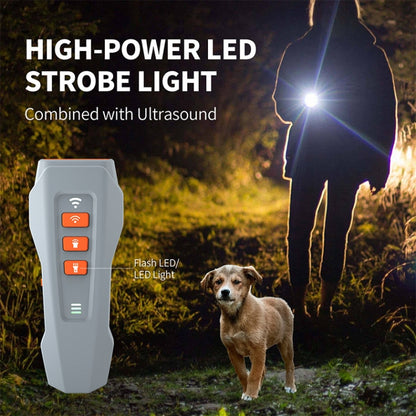 LED Flashing Light Handheld Ultrasonic Bark Arrester Frequency Conversion Dog Training Device(Black+Orange) - Training Aids by PMC Jewellery | Online Shopping South Africa | PMC Jewellery | Buy Now Pay Later Mobicred