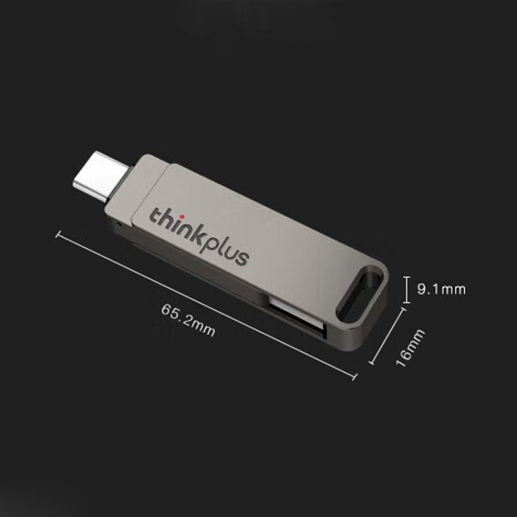 Lenovo Thinkplus MU110 USB3.2+Type-C Dual Interface Rotation Flash Drive, Size: 256GB(Grey) - USB Flash Drives by Lenovo | Online Shopping South Africa | PMC Jewellery | Buy Now Pay Later Mobicred