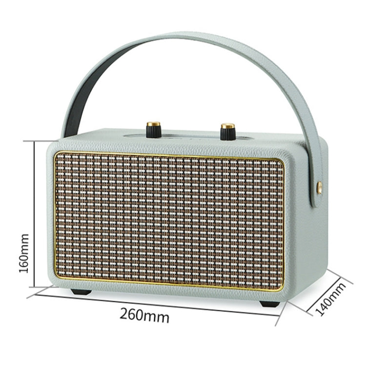 Leather Texture Portable Wooden Home Karaoke Bluetooth Speaker, Color: Gray - Desktop Speaker by PMC Jewellery | Online Shopping South Africa | PMC Jewellery | Buy Now Pay Later Mobicred