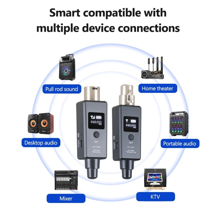 MTU-002 Microphone Wireless System UHF DSP Transmitter & Receiver Mic/Line Two Modes - Microphone by PMC TechLife | Online Shopping South Africa | PMC TechLife