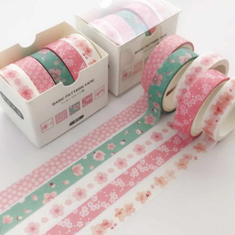 5rolls /Box 3m Washi DIY Decoration Handbook Tape Set, Color: Cherry Dye - Tape & Solid glue by PMC TechLife | Online Shopping South Africa | PMC TechLife | Buy Now Pay Later Mobicred