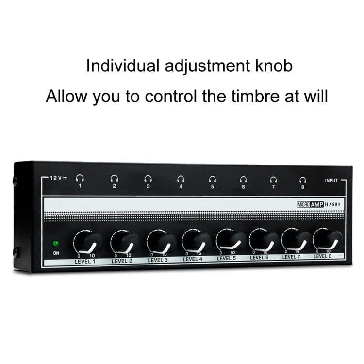 8-Channel Monitoring Multi-Channel Headphone Amplifier For Recording Studio, US Plug -  by PMC Jewellery | Online Shopping South Africa | PMC Jewellery | Buy Now Pay Later Mobicred