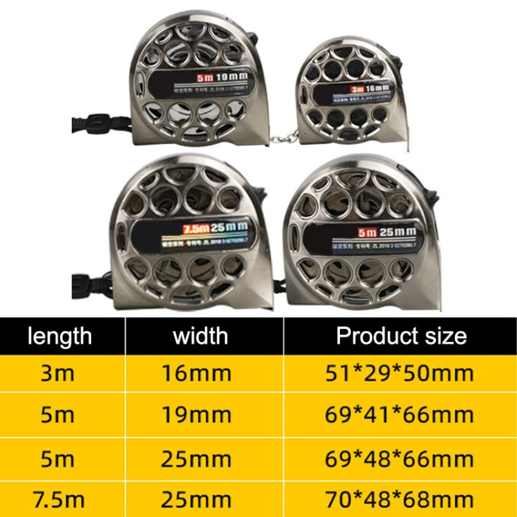 5M 19mm Hollow Steel Tape Measure Waterproof Rust Prevention Metal Ruler - Measuring Tools by PMC TechLife | Online Shopping South Africa | PMC TechLife
